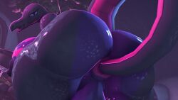 16:9 3d_(artwork) anthro anus areola ass autotailsex balls big_anus big_balls big_breasts big_butt breasts digital_media_(artwork) futa_penetrated futanari generation_7_pokemon genitals glistening glistening_anus glistening_breasts glistening_butt huge_breasts huge_butt intersex intersex_penetrated looking_at_viewer masturbation nintendo nipples outside penetration pokemon pokemon_(species) purple_areola purple_balls purple_nipples rayhuma reflective reptile salazzle scalie sex_toy solo tail tail_fetish tail_insertion tail_play tail_sex toying_self widescreen