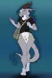 absurd_res anthro asexual_pride_colors belt big_ears blizzard_entertainment bottomless breasts cellphone claws clothed clothing crotch_tuft deerwalker dragon eastern_dragon electronics female flat_colors fluffy fluffy_tail fur furred_dragon furred_scalie gamer_girl generation_1_pokemon genitals hair hi_res horn imperium_of_man keychain lgbt_pride messenger_bag mythological_creature mythological_scalie mythology navel nintendo pac-man pac-man_(series) panromantic_pride_colors pantsless phone pikachu pokemon pokemon_(species) ponytail pride_color_accessory pride_colors pussy scalie simple_background small_breasts smile solo solo_focus space_wolves spots star_trek superman_logo tail the_legend_of_zelda triforce_symbol tuft vulva walking_towards_viewer warhammer_(franchise) watchmen yellow_eyes
