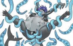 anthro areola ass belly belly_expansion belly_inflation big_belly big_breasts birthing_tentacles breasts bulge creature_inside expansion female fish genitals hair hi_res huge_belly huge_breasts infestation inflation marine nipple_piercing nipples nude open_mouth parasite piercing pregnant pregnant_anthro pregnant_female pussy restrained shark solo stomach_bulge tail tentacle tentacle_pregnancy tentacles_from_ass tentacles_from_mouth tentacles_from_pussy thick_thighs ulvbecker vulva