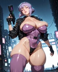 1girls ai_generated bodysuit ghost_in_the_shell kusanagi_motoko medium_breasts solo solo_female