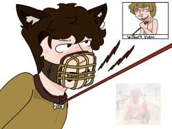 blonde_hair brother brothers brown_hair collar dog_boy dream_smp dreamsmp dsmp leash_pull leashed_collar male mcyt minecraft minecraft_youtubers muzzle no_nudity tombur tommyinnit twitch twitch.tv twitter twitter_username wilbur_soot younger_top_older_bottom youtube youtuber youtubers
