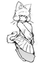 chelly_335 chubby feline neco-arc neco_spirit skirt steam steaming_body tail thick_thighs thighs