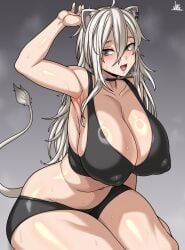 1girls huge_breasts jmg long_hair shishiro_botan tagme white_hair
