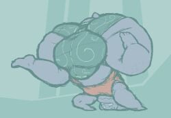 1boy 4_eyes alien ass balls bulge bulge_through_clothing hand_stand handstand hips large_ass large_balls large_penis large_testicles male male_focus male_only penis purple_skin seymourcox tail testicles thick_thighs thighs underwear wide_hips