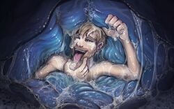 16:10 acidic anthro blonde_hair blue_eyes hair human internal looking_pleasured male mammal narrowed_eyes nude one_eye_closed open_mouth short_hair solo tan_body tan_skin teeth tongue tongue_out vore widescreen