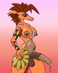 animal_genitalia anthro arm_tattoo armpit_hair balls belly big_breasts big_nipples big_penis bodily_fluids body_hair breast_tattoo breasts colored cum cum_drip digital_drawing_(artwork) digital_media_(artwork) dripping ear_piercing equid equine equine_genitalia erect_nipples flower_tattoo frown genital_fluids genital_piercing genitals gradient_background gynomorph hair half-erect hand_on_hip horse intersex jokavayak ladder_piercing leg_tattoo mammal markings mohawk mole_(marking) navel navel_piercing nipple_piercing nipples nude orange_body penis penis_piercing piercing simple_background solo standing tail tattoo thick_thighs vein veiny_penis