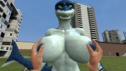 1boy 3d anthro anthro_female breasts clothed clothed_male clothed_male_nude_female clothing completely_nude female furry furry_female garry's_mod gm_construct hecu hecu_shark human human_male male multiple_girls nipples nude nude_female shark shark_girl