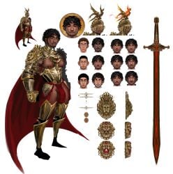 armor body_hair brown_skin bulge concept_art dnd dnd_character erotic_armor fantasy holy_man indian_male male_only paladin solo_male zenpei