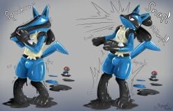 2025 blissful bound breath clothing drone edging encasement generation_4_pokemon goo_transformation hi_res kneading latex latex_clothing latex_skinsuit latex_toy liquid_latex lucario male nintendo null_bulge pokemon pokemon_(species) riggedreded skinsuit squeaking tight_clothing toy transformation trapped