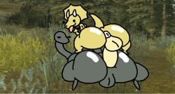 2_horns 2d_animation aliasing all_fours anal anal_sex animated anus ass backsack balls big_butt big_penis bored brachiosaurid brachiosaurus ceratopsian closed_eyes dialogue digital_media_(artwork) dinosaur duo english_text eye_contact forest forest_background genitals glistening glistening_butt grass grey_body happy horn huge_butt huge_cock long_neck looking_at_another looking_back loop male male/male male_penetrated male_penetrating male_penetrating_male nature nature_background nxyitn on_top open_mouth ornithischian penetration penis plant prehistoric_species puffy_anus reptile sauropod sauropodomorph scalie screencap screencap_background seamless_loop sex size_difference small_dom_big_sub tail tail_grab tail_motion text text_box thick_thighs tree triceratops yellow_body