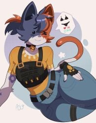 1girls 2d 2d_(artwork) absurd_res anthro anthro_only armasdraws artist_logo artist_name black_eyes calico_cat cat_ears cat_girl cat_humanoid cat_tail cate_meowdy_(fortnite) catgirl cheek_tuft clothes clothing digital_drawing_(artwork) digital_media_(artwork) elbow_tuft epic_games eyebrows eyebrows_raised felid felid_humanoid feline feline feline_humanoid felis female female_only fortnite fortnite:_battle_royale fur furry furry_ass furry_breasts furry_ears furry_only furry_tail heart-shaped_pupils humanoid long_tail looking_at_viewer lying lying_down lying_on_side mob_face multicolored_body multicolored_fur on_side one_eye_closed ponytail pose posing raised_eyebrows seductive seductive_eyes seductive_look seductive_pose seductive_smile short_hair smile smiling smiling_at_viewer solo solo_female strip_game tagme tail tied_hair tuft two_tone_hair upper_body watermark wink winking winking_at_viewer