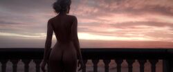 3d animated ass astronoex back_view breasts bubble_butt cd_projekt_red ciri completely_nude female light-skinned_female mascara necklace nipples no_sound nude outdoors scar sea shorter_than_20_seconds solo solo_female tagme the_witcher_(series) the_witcher_3:_wild_hunt video white_hair