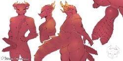 2_penises animal_genitalia animal_penis anthro balls berrypunchz big_penis dragonborn_(dnd) dungeons_and_dragons erection eyebrow_piercing facial_piercing front_view genitals hands_on_hips hasbro hemipenes heterochromia horn knot knotted_penis male multi_genitalia multi_penis nose_piercing penis piercing red_body red_scales scales scalie simple_background solo standing wizards_of_the_coast