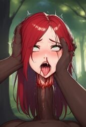 ai_generated dark-skinned_male death decapitated_head guro implied_rape katarina_du_couteau league_of_legends necrophilia revenant_ai reverse_blowjob severed_head