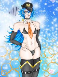 blue_hair femboy guard long_hair male male_only nanbaka plutomagic07 seitarou skinny twink