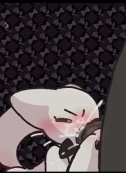 anthro anthro_penetrated asrieluwu beat_banger cum_inside furry leg_up licking_penis oral standing_sex stomach_bulge tagme thigh_sex vaginal_penetration video