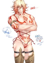 crossdressing cuntboy honkai:_star_rail intersex male mydei_(honkai:_star_rail) phainon_(honkai:_star_rail) thighhighs yaoi