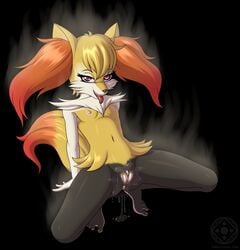 <3_eyes 2016 anthro anthrofied anus areolae black_background black_nose blonde_hair braixen canine clitoris drooling english_text female flat_chested fox fur hair half-closed_eyes heart highres in_heat inner_ear_fluff inviting long_hair looking_at_viewer mammal navel nintendo nipples nude open_mouth pink_eyes pink_nipples plump_labia pokémon_(species) pokemon pokemon_(species) pokemorph pussy pussy_juice red_fur saliva seductive simple_background smile solo spread_legs spreading steam tanukiyasha teeth text tongue tongue_out watermark white_fur yellow_fur