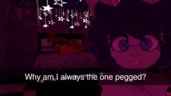 1femboy 1futa 3d femboy fexa five_nights_at_freddy's fredina's_nightclub futanari large_breasts laying_on_bed laying_on_side neutral_expression oc original_character snapchat sweatshirts_(vrchat) vrchat vrchat_avatar
