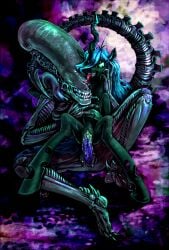 2015 abstract_background absurd_res alien alien_(franchise) alien_genitalia anus arthropod ass black_body bodily_fluids chair_position changeling claws clitoris detailed digital_media_(artwork) dripping drooling duo erection eyeless face_lick female female_penetrated feral friendship_is_magic from_behind_position front_view genital_fluids genitals green_eyes hair hasbro hi_res horn licking long_hair long_tail long_tongue male male/female mane mane_hair monster my_little_pony mythological_creature mythological_equine mythology nude nude_female nude_feral nude_male open_mouth penetration penile penile_penetration penis penis_in_vagina purple_penis queen_chrysalis_(mlp) ripushko saliva saliva_drip saliva_on_face sex sharp_tail sharp_teeth small_butt smile spread_legs spreading tail teeth tongue tongue_out vaginal_fluids vaginal_penetration vaginal_penetration vulva xenomorph