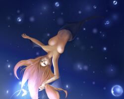 1girls anthro blackknight23 blue_eyes bubbles butterfly dolphin female fish green_eyes monster_girl nude red_eyes red_hair reflection tagme underwater water