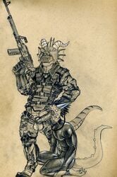 2016 anthro argonian balls bodysuit camo clothing collar costume digitigrade domination dragon duo feathers gun hi_res holding_leash holding_object horn leash licking male male_domination medial_ring military monochrome pencil_(artwork) penis precum ranged_weapon reptile rubber sairaks scalie sideways_oral the_elder_scrolls thorphax tight_clothing tongue tongue_out traditional_media_(artwork) tush uniform video_games weapon yaoi