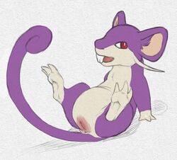 claws female feral fur looking_up lying mammal monochrome nintendo on_back open_mouth pencil_(artwork) pokemon presenting presenting_pussy purple_fur pussy python13rp rat rattata red_eyes rodent simple_background sketch solo spread_legs spreading teeth traditional_media_(artwork) video_games white_background yaroul