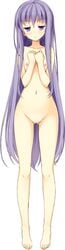 absurdres female fujimori_yuu highres koikishi_purely_kiss long_hair nude purple_eyes purple_hair simple_background solo white_background yuuki_hagure