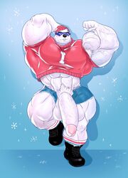 1boy abs animal_genitalia anthro armpit_hair armpits bear biceps big_penis black_nose boots clothing eyewear flexing footwear fur glasses hair hand_on_head hat headgear huge_cock humanoid_penis hyper hyper_muscles icee_bear(the_icee_company) legwear looking_at_viewer male male_only mammal mezcal muscular muscular_male pants partially_retracted_foreskin pecs penis polar_bear pose pubes shirt shoegaze. shoes simple_background smile snowflake socks solo sunglasses sweat uncut vein veiny_penis white_fur yiffie-the-gay-yiff-king