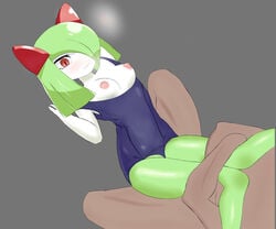 kirlia nintendo one-piece_swimsuit pokemon pokemon_(species) pokemon_rse pokephilia pyesan red_eyes swimsuit