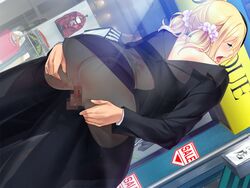 10s 2014 ass ayase_hazuki bare_arms bare_shoulders blonde_hair blue_eyes blush breasts censored clothes_sharing clothing coat eyebrows eyebrows_visible_through_hair female game_cg highres large_breasts legs long_skirt looking_away mosaic_censoring nise_bitch no_panties norn_(company) open_mouth outdoors penetration penis public public_sex pussy sex shared_clothes skirt skirt_lift standing tagme thighhighs thighs tied_hair twintails under_clothes vaginal_penetration x-ray