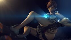 3d animated ass blizzard_entertainment chronal_accelerator dildo female female_only footwear functionally_nude goggles handwear harness human manual masturbation mostly_nude no_sound overwatch reddoe sex_toy shoes solo tracer video