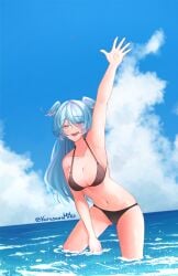 1girls arm_above_head arm_up armpit armpit_peek armpits bare_armpits bare_arms bare_belly bare_chest bare_hands bare_hips bare_legs bare_midriff bare_navel bare_shoulders bare_skin bare_thighs belly belly_button big_breasts big_breasts bikini bikini_bottom bikini_only bikini_top black_bikini black_bikini_bottom black_bikini_top black_string_bikini black_swimsuit black_swimwear blue_eyebrows blue_eyes blue_eyes_female blue_hair blue_hair_female blue_sky breasts busty busty_female busty_girl cleavage clouds collarbone day daylight daytime digital_drawing digital_media elbows elira_pendora exposed_armpits exposed_arms exposed_belly exposed_chest exposed_hips exposed_legs exposed_midriff exposed_navel exposed_shoulders exposed_skin exposed_thighs female female_focus female_only fingers groin hairless_armpits half_naked half_nude half_submerged halterneck hand_above_head hand_up heterochromia high_resolution highres horizon karasawamiko large_boobs large_breasts lean_figure long_hair looking_at_viewer midriff naked naked_female naked_woman narrow_waist navel nijisanji nude nude_female nudity ocean open_mouth open_mouth_smile outdoor outdoor_nudity outdoors outside parted_lips partially_submerged partially_submerged_legs plump_breasts purple_eyes purple_eyes_female sea seaside semi_nude shaved_armpits shoulders sky slender_body slender_waist slim_waist smile smiley_face smiling smiling_at_viewer smooth_armpits solo standing string_bikini submerged_feet submerged_legs swimsuit swimwear thighs tongue twintails upper_body upper_teeth water waving waving_at_viewer
