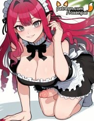 1futa 2025 ai_generated apron artist_name baobhan_sith_(fate) big_breasts big_breasts big_chest black_eyes breasts breasts breasts bust busty chest cleavage cock dick drill_hair erection fate/grand_order fate_(series) foxenpai frills futanari hi_res high_quality high_resolution highres large_breasts long_hair maid maid_headdress patreon patreon_username penis pointy_ears red_hair smile solo stable_diffusion testicles uncensored waist_apron watermark white_apron