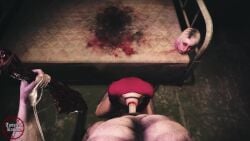 1boy 1girls animated bed blonde_hair bloober_team blood_in_mouth blood_on_face blood_stain commission cum_in_pussy cum_inside cumshot dead gore guro large_penis maria_(silent_hill) monster_cock necrophilia pyramid_head severed_head sfm source_filmmaker sword tagme throat_fuck twistedraven video