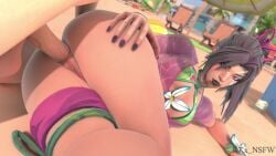 1boy 1girls 3d anal anal_sex animated beach big_ass curvy curvy_figure dkx_nsfw female large_penis looking_at_partner looking_back male_penetrating male_penetrating_female marvel marvel_rivals moaning ponytail psylocke psylocke_(marvel_rivals) pussy sound summer tagme thick_thighs vagina video