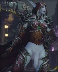 1futa 3d banshee_(warcraft) blizzard_entertainment blue_body blue_penis dark_ranger dickgirl futanari lucionart red_eyes sylvanas_windrunner undead_(warcraft) warcraft white_hair world_of_warcraft