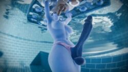 2futas 3d animated ashe_(overwatch) athletic_futa blowjob deepthroat erection fellatio futa_on_futa futa_only futanari human hung hung_futa intersex light-skinned_futa light_skin oral oral_sex overwatch overwatch_2 penis sound tagme thefastestgman underwater video water widowmaker
