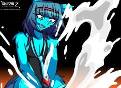 1boy 1femboy 2025 airiin220 anthro anthro_only cum cum_overflow cyan_(horse_race_test) cyberairiin_(airiin220) ejaculation femboy femboy_only furry furry_only heterochromia horse horse_race_tests leotard male male_only open_mouth partially_clothed short_hair
