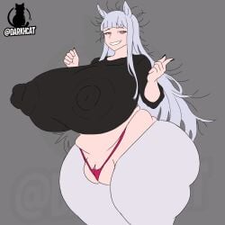 1girls areola ass big_areola big_ass big_breasts big_nipples breasts_bigger_than_head darkhcat erect_nipples_under_clothes female female_only flat_colors gold_ship_(umamusume) grey_background huge_breasts huge_nipples nipples puffy_pussy pussy pussy_outline swollen_pussy thick_ass thick_female thick_thighs thong tight_clothing umamusume umamusume_pretty_derby