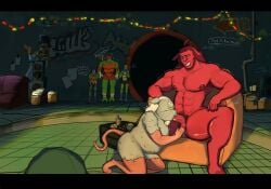 baraage_differenceabsurd_res cum_in_mouth leaking_cum male male/male male_only master_splinter_(rise_of_the_tmnt) murid murine nipples nude older_male open_mouth oral oral_penetration penetration penile penis rat rhinocerotoid rimming rise_of_the_teenage_mutant_ninja_turtles teenage_mutant_ninja_turtles