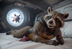 rocket raccoon from guardians of the galaxy by qdaddybeasts