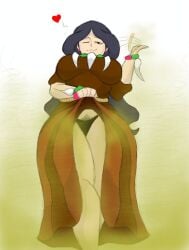 2d clothed drasna_(pokemon) dress dutch_oven fart fart_cloud fart_fetish farting female heart_symbol looking_at_viewer mature mature_female milf musk musky musky_ass musky_butt nightmaresfd older_female pokemon pubic_hair stench stinky stinky_fart wink winking_at_viewer