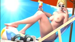 beach breasts breasts emma_frost emma_frost_(marvel_rivals) naked_female roellman