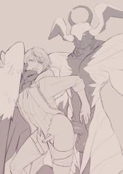 capcom credo credo_(devil_may_cry) demon devil_may_cry devil_may_cry_(series) devil_may_cry_4 from_behind gay gay_male gay_sex harsh-mallowz male monster nero_(devil_may_cry) penis penis_size_difference questionable_consent size_difference small_penis standing standing_sex yaoi