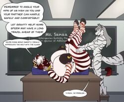 5_fingers 5_toes anthro anthro_on_anthro anthro_penetrated anthro_penetrating anthro_penetrating_anthro ass big_breasts big_butt breasts canid canine canis desk dialogue duo english_text equid equine exhibitionism fangs feet female female_penetrated fingers fur furniture galacticgoodie genitals grey_hair hair hi_res hooves huge_breasts humanoid_feet humanoid_hands lying lying_on_desk male male/female male_penetrating male_penetrating_female mammal nipple_piercing nipples nude nude_anthro nude_female nude_male on_back on_desk penetration penile penile_penetration penis penis_in_vagina piercing plantigrade pussy sex speech_bubble striped_body striped_fur stripes table teeth text toes vaginal_penetration vulva white_body white_fur white_hair wolf zebra