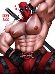 1boy abs arm_hair armpit_hair armpits bara big_muscles big_nipples big_pecs big_penis chest_hair daddy deadpool dilf erect_nipples hair hairy hairy_chest hairy_male happy_trail huge_muscles huge_nipples huge_pecs human hunk kaysuo male male_focus male_only marvel marvel_comics mask masked_male muscular muscular_human muscular_male musk musky navel nipples solo sweat sweaty_armpits sweaty_body topless topless_male x-men