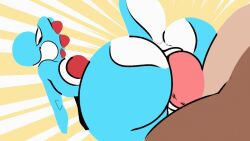 blue yoshi from mario (series) by komdog