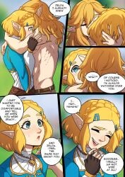1boy 1girls blonde_hair comic comic_page female kinkymation light-skinned_female light-skinned_male light_skin link male princess_zelda tagme