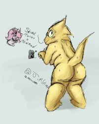 alphys ass blush cellulite gaster looking_back mad_mew_mew mysticchoppa sweat undertale